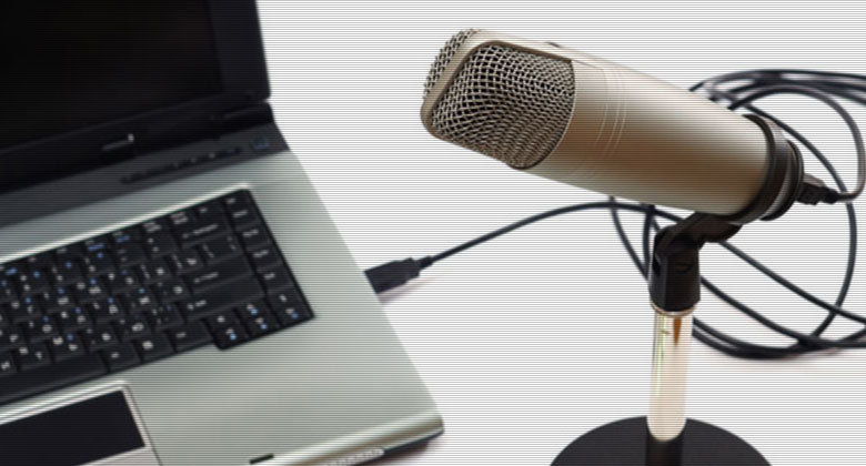 radio microphone and computer