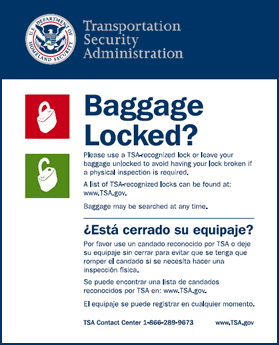 locking checked baggage