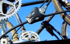 Keyed Cable & Bike Locks: Cable lock on bike