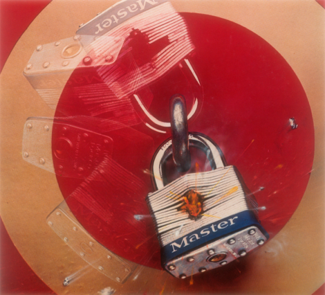 Master Lock shot lock padlock featured in the 1974 commercial.