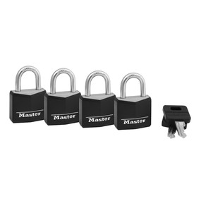 Master Lock 629EURQ Pack de 4 Cadenas Marins avec Clés 3,4 x 2 x 1 cm Gris 