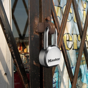 Master Lock 2-1/2in (64mm) Wide Solid Steel Body Padlock with 2in (51mm) Shackle, Keyed Alike