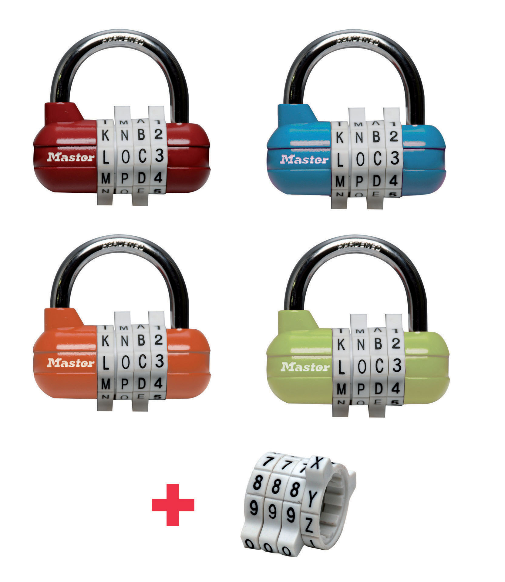 Master Lock 1534EURD Lucchetto Pro Sport colori assortiti Combinazione Programmabile a 4 Cifre e/o Lettere