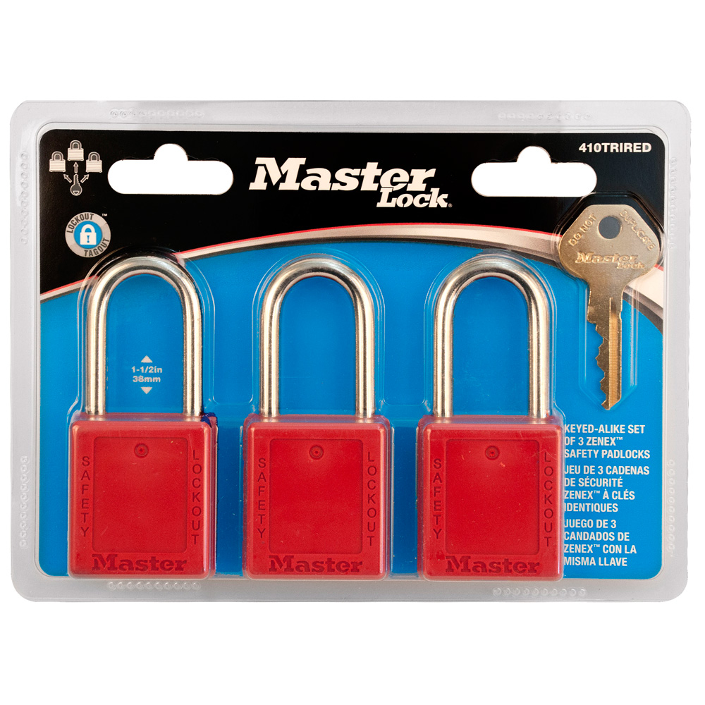 Red Master Lock 410RED Cadenas de Consignation en thermoplastique 410 sécurité Taille unique 