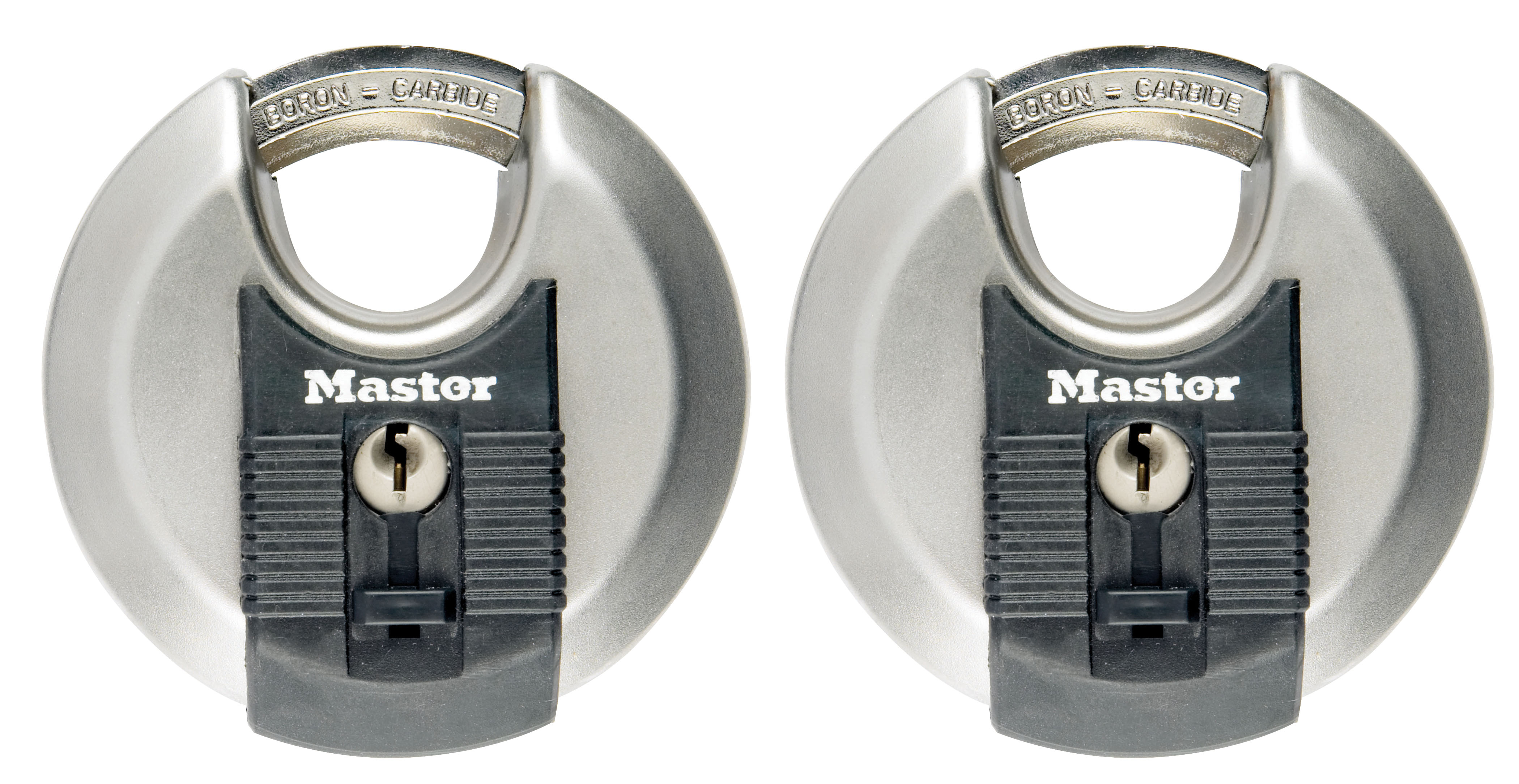 M40EURDNUM Master Lock Excell® 70mm zinc discus padlock with shrouded shackle 