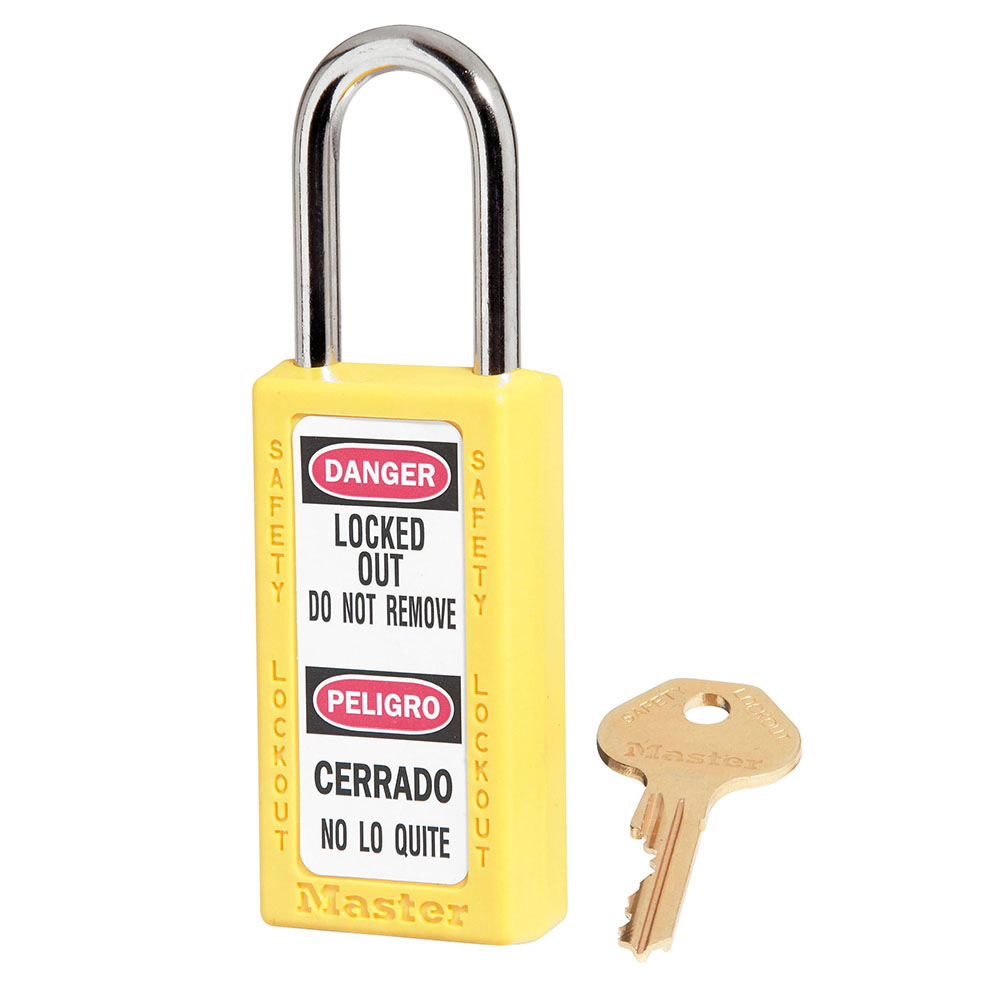 Master Lock 411 Keyed Safety Lockout Padlock Color Coded with Key Label USA Made 