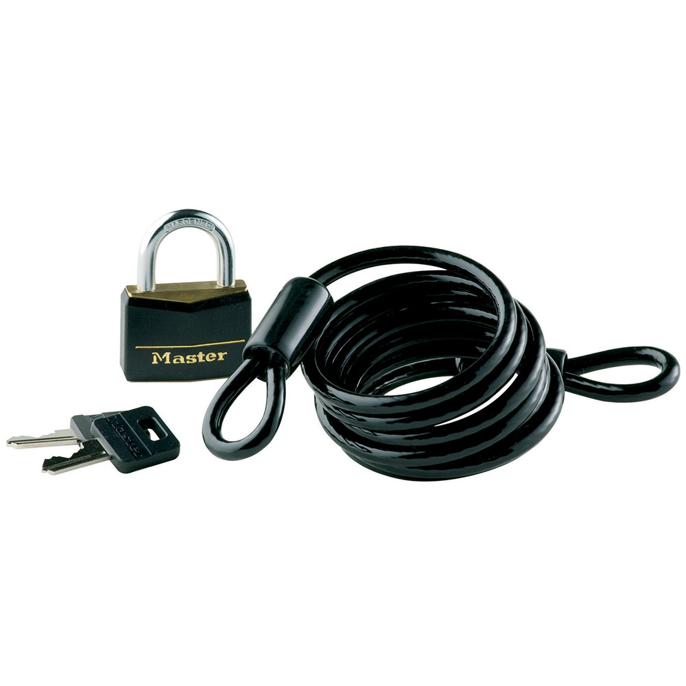 Master Lock Spare Tire Padlock & Double Looped Cable 614DAT