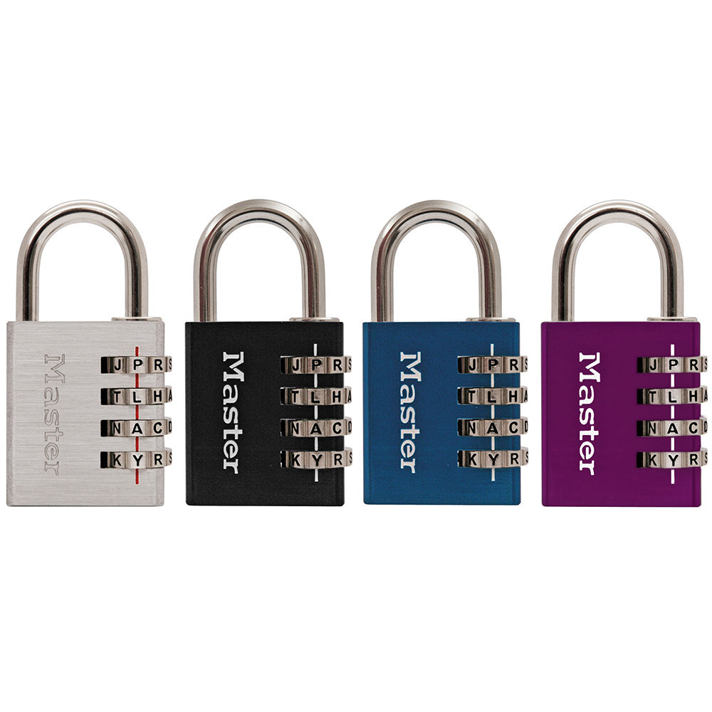 24 Pack Assorted Colors Set Your Own Combination Lock 653D 2 in Wide Master Lock Padlock 