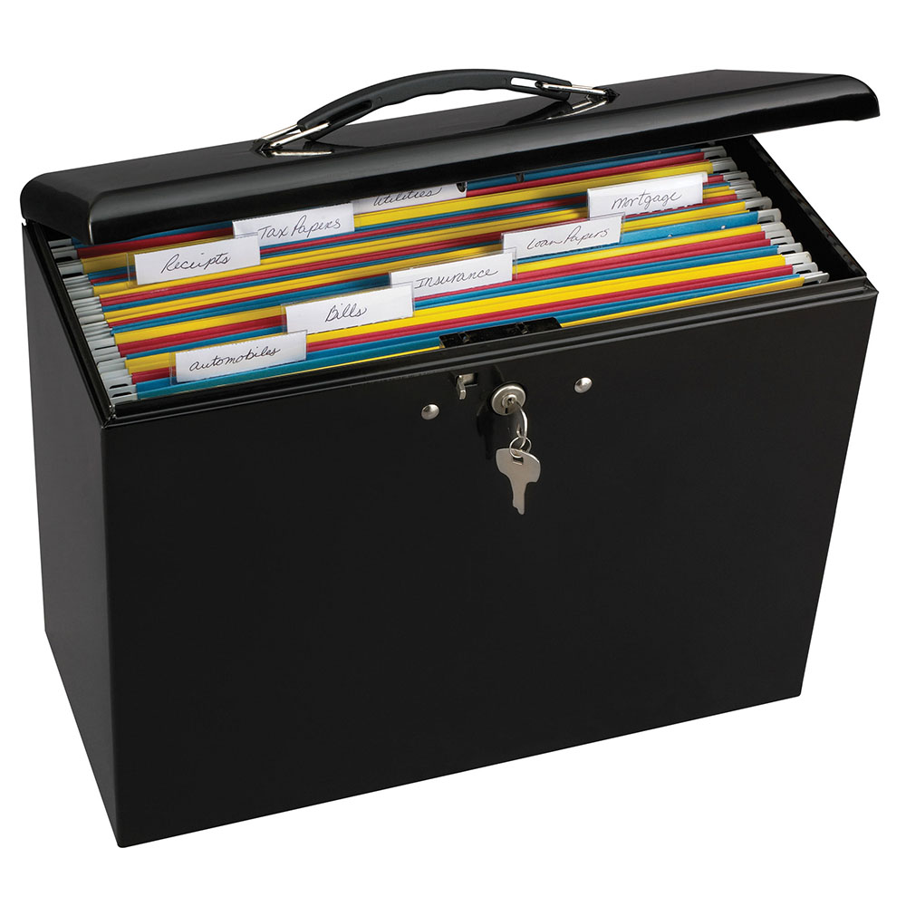 Documents Storage Box Organizer Lock Home Travel Papers Office