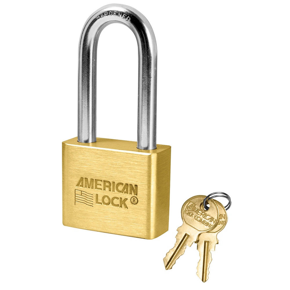 With 1 1/4 inch shackle and two keys New in box Details about   American padlock # 1106R 