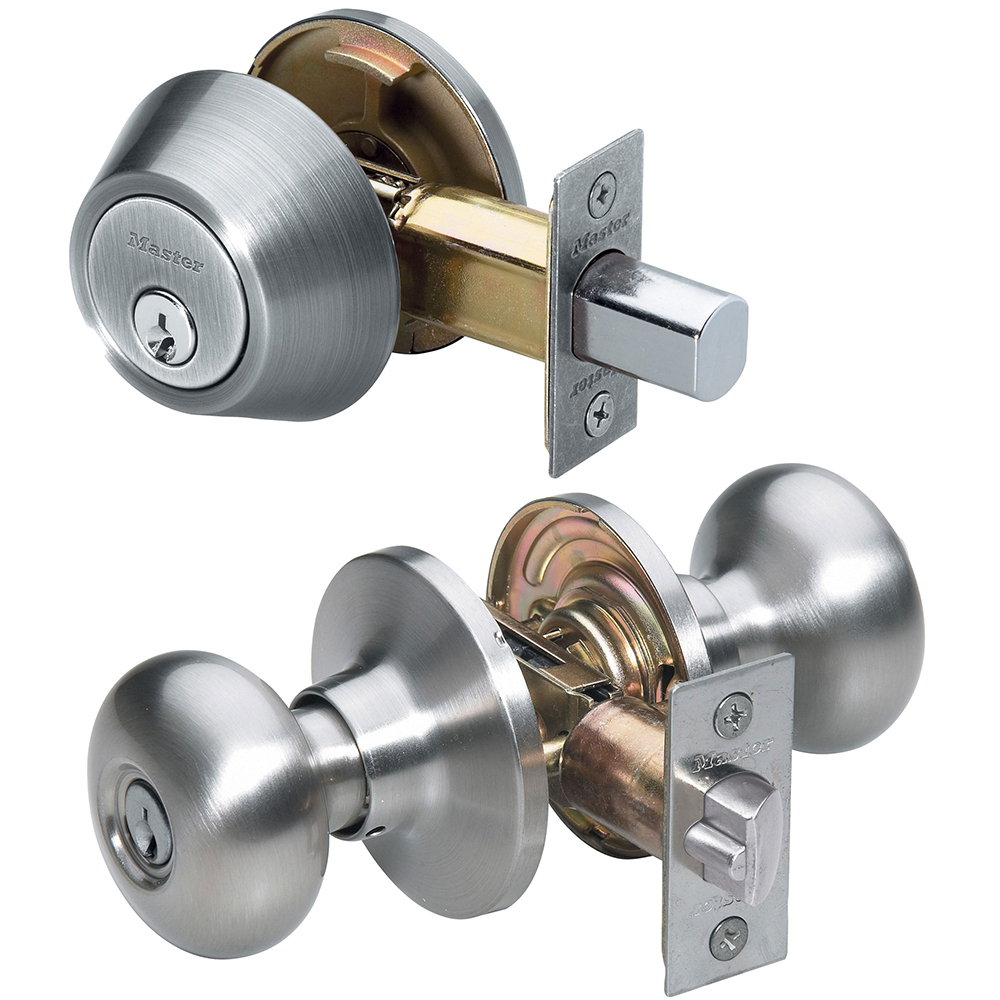 Door Knob Combo Lock Set with Deadbolt and 6 Keys Stainless Steel