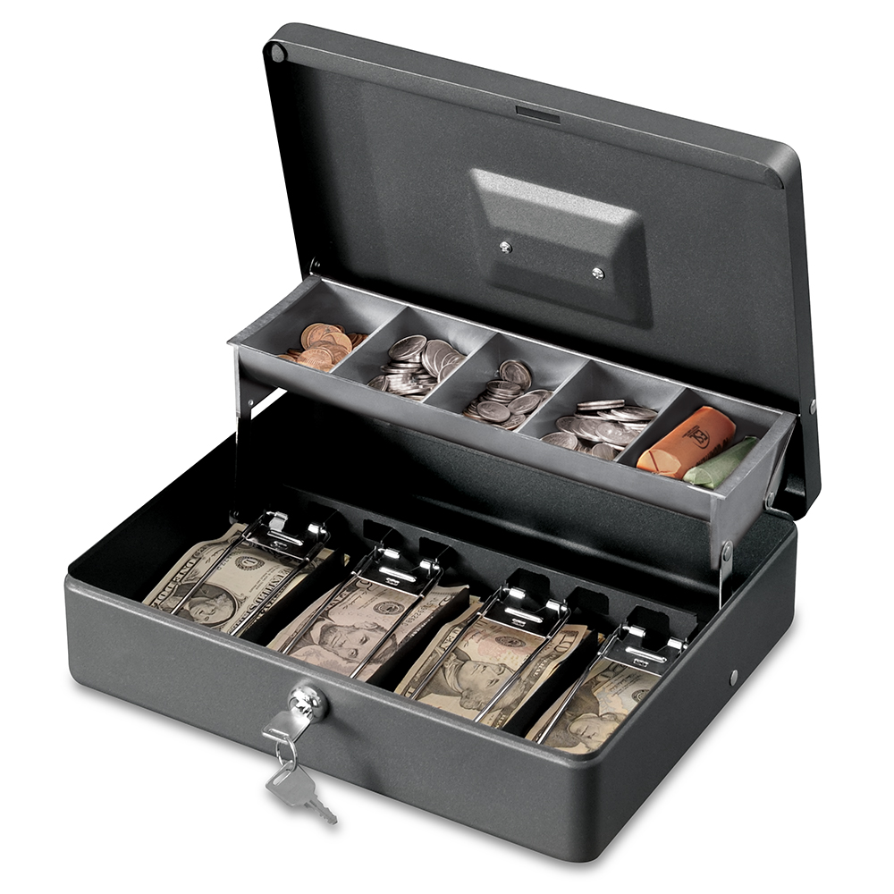 Money Box For Kids Holder Medium Cash Bills Key Removable Tray Master Lock New 