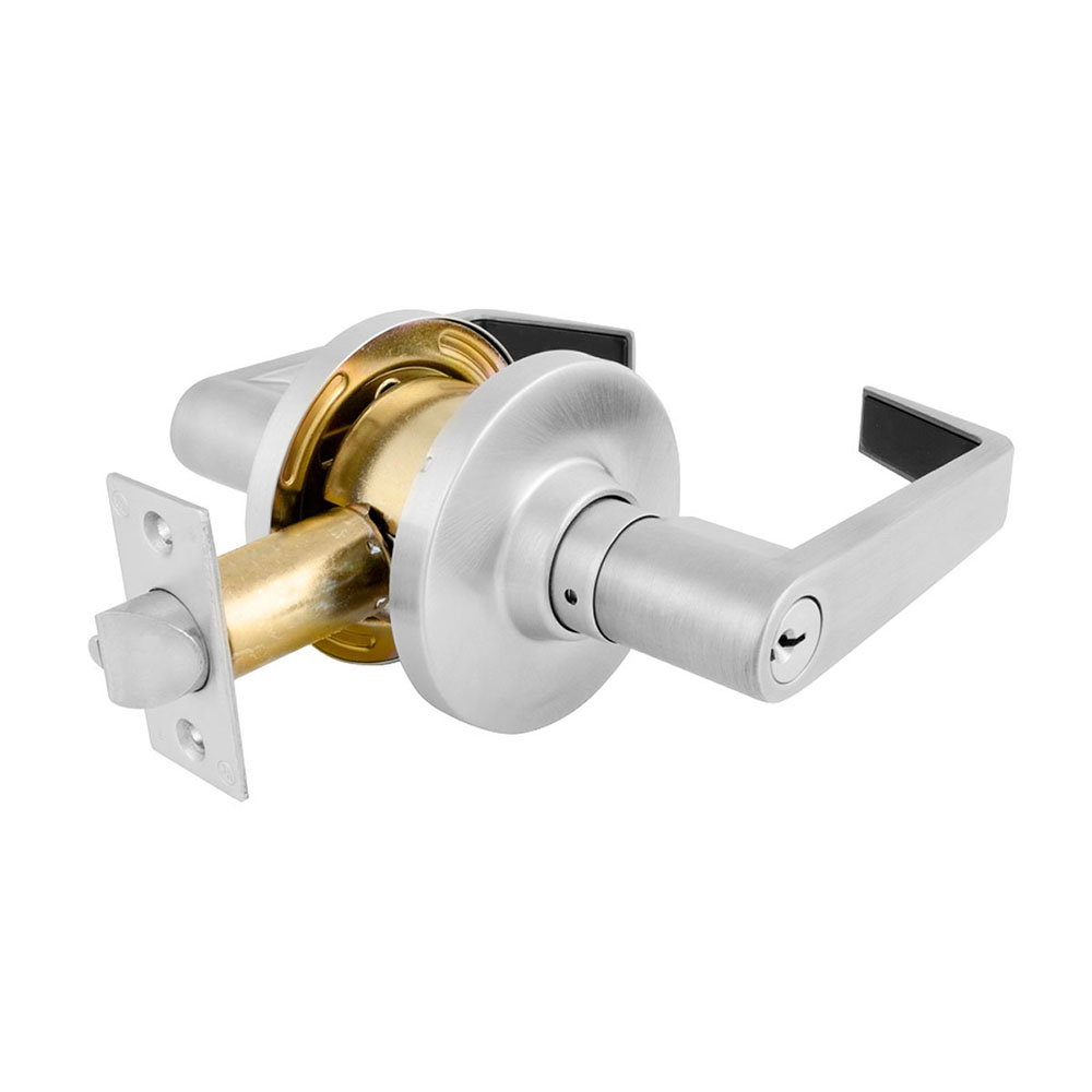 Non-Handed Satin Stainless Steel by Lawrence Hardware LH5304 Commercial Grade 2 Keyed Entrance Door Knob with Cylindrical Lockset US32D 