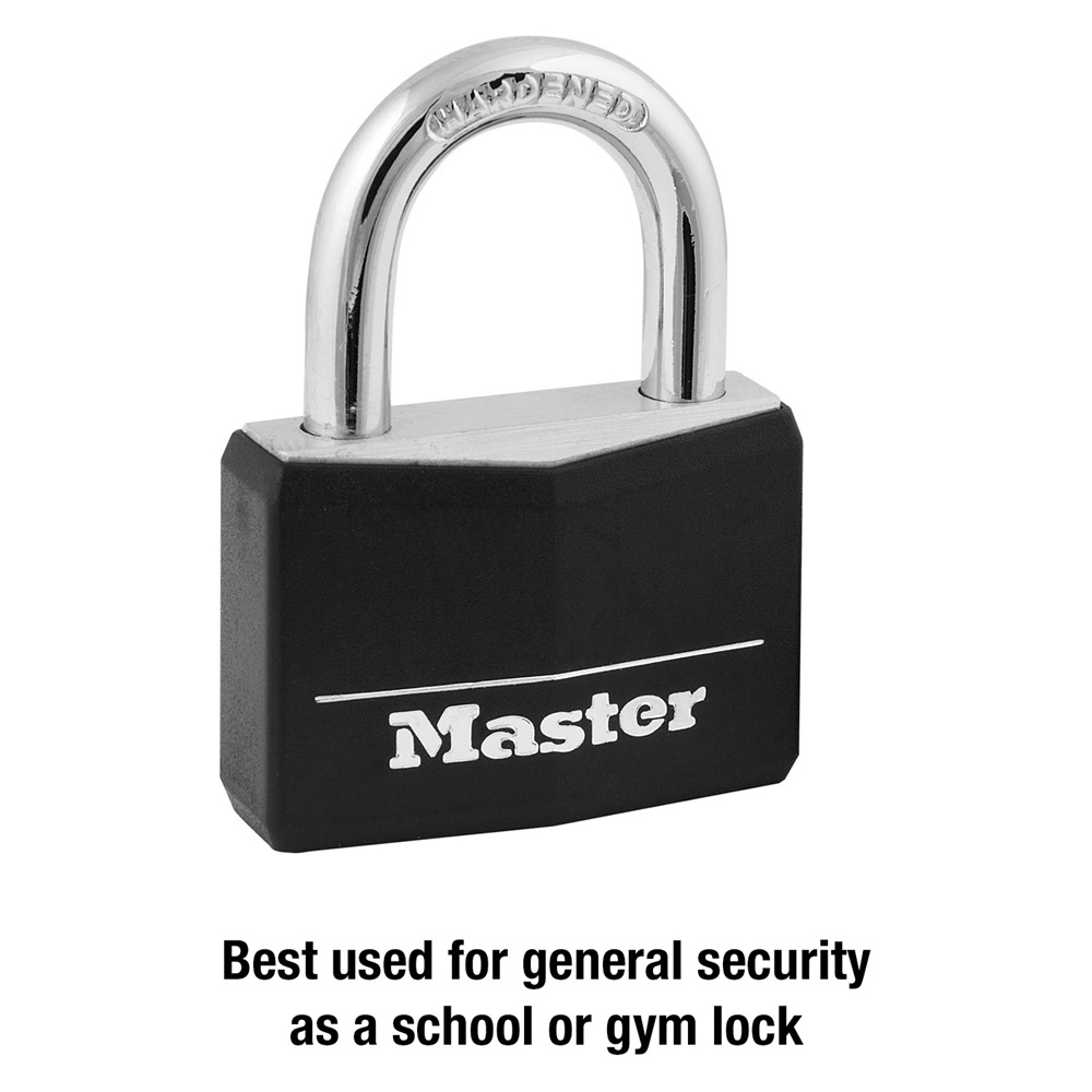 Master Lock 141D Covered Aluminum Keyed Padlock 1-pack Black for sale online 