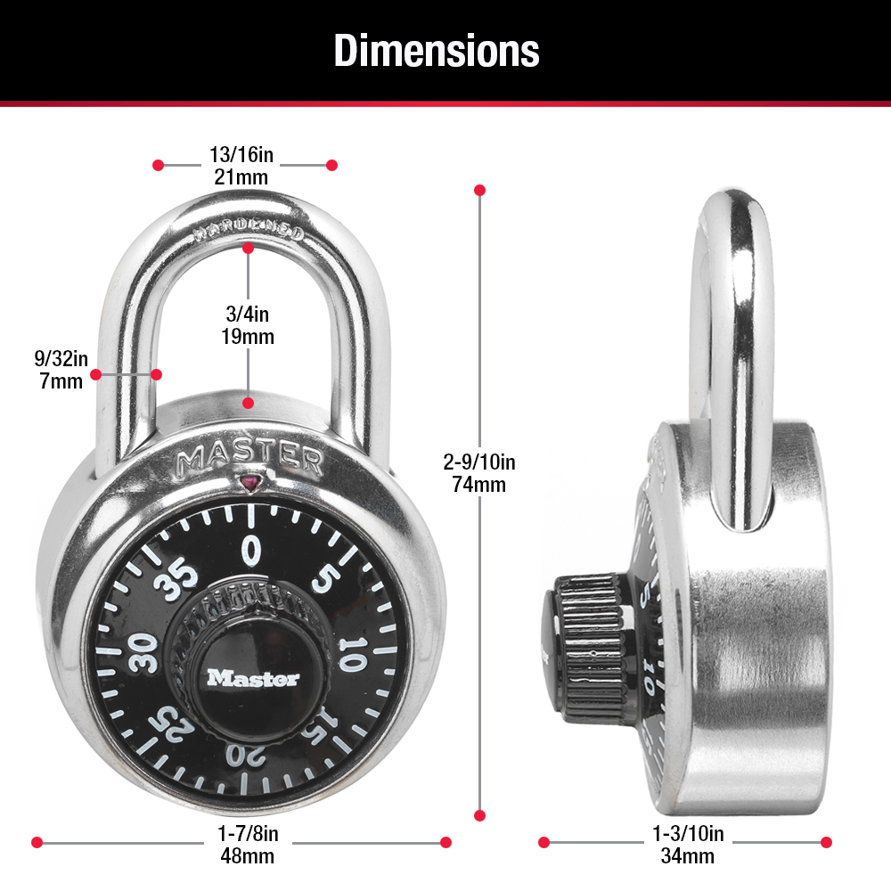 Master Lock 1500T Combination Padlock 2in Round Silver Pk2 for sale online 