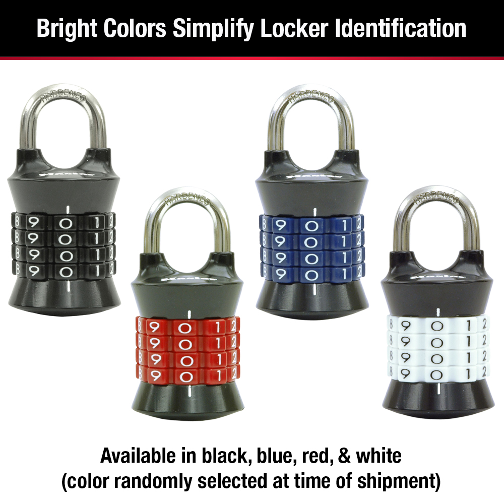 1535DWD Pack of 4 Master Lock Personalized Letter Combination Padlock 