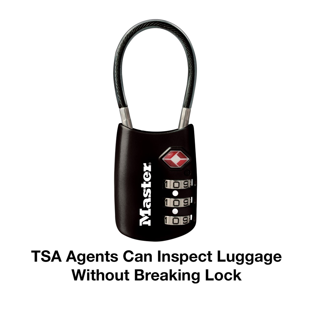 Masterlock Combination C4 Padlock Black Brass H-Duty 647D 30mm case Luggage lock 