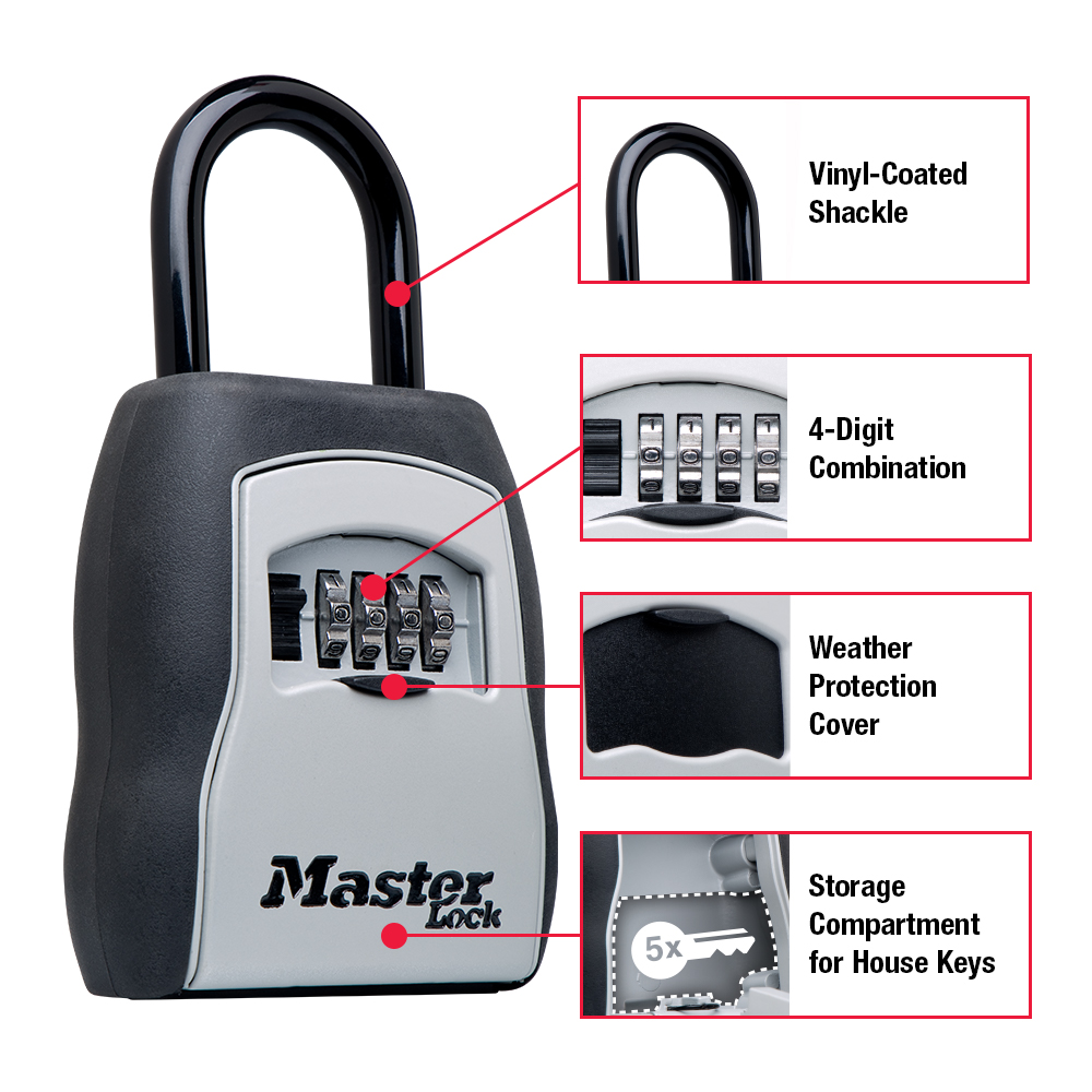 NEW Holds 5 Keys Master Lock Safe Space Portable Lock Box 5400D 