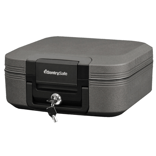 SentrySafe Medium Fire and Water-Resistant Chest Safe Box With Key Lock,  8-L, Black