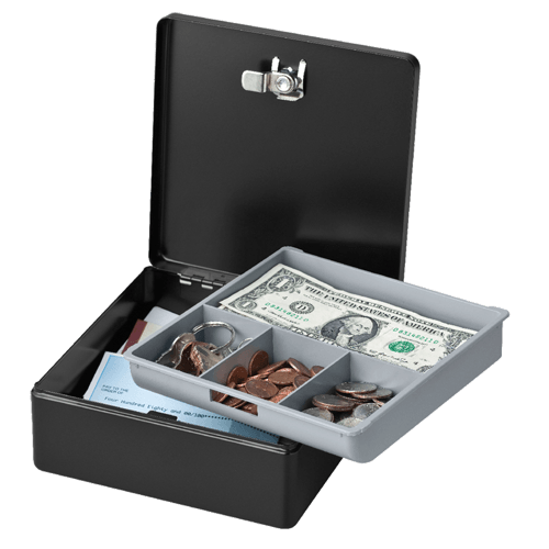 SentrySafe 0.07 Cu. ft. Money Safe Cash Box, Black