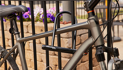 Bike lock locked on a bike
